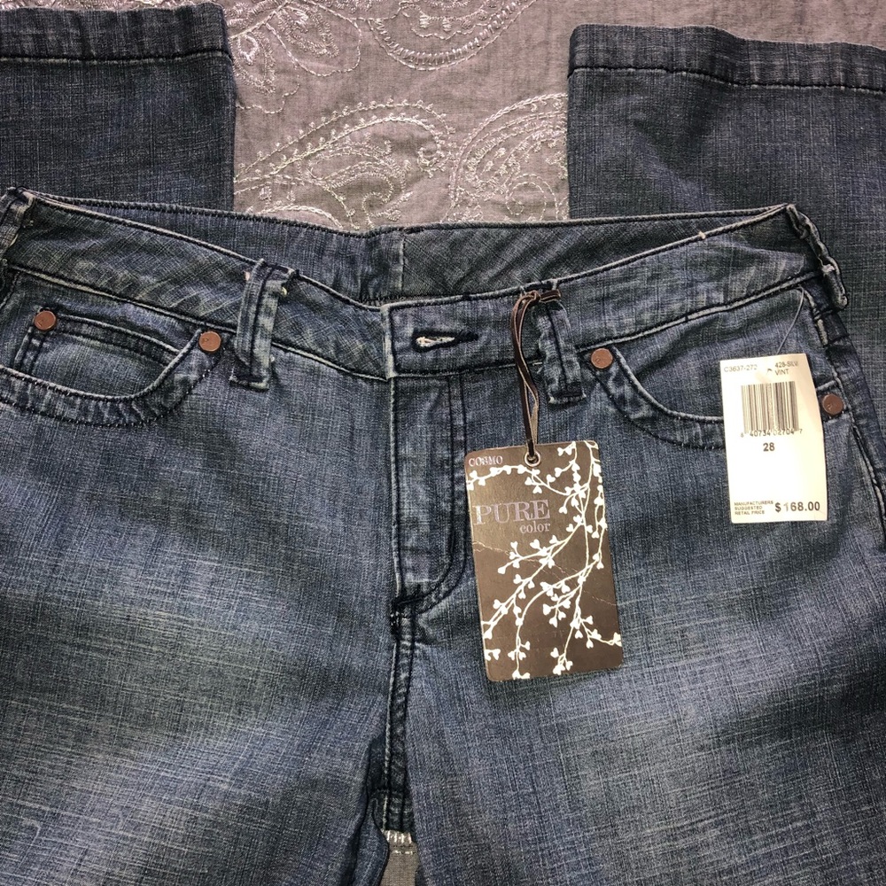 Wide Leg Jeans High Rise Denim Size 28 Flare Y2K Style NWT